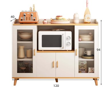 MUEBLE DE MICROONDAS R&R MUEBLES LITA 5 REPISAS MODERNO 4 PUERTAS RYR MUEBLES