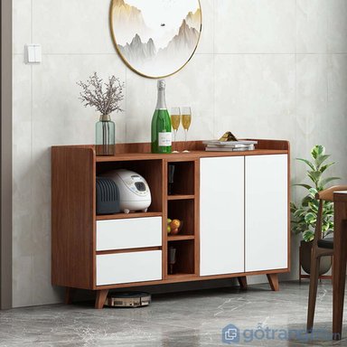 APARADOR R&R MUEBLES GRETTA MELAMINA 18MM 2 PUERTAS 2 CAJONES MODERNO 160 CM