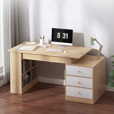 ESCRITORIO R&R MUEBLES TEFA 120 CM X 60 CM HAYA MOVIBLE MODERNO 3 CAJONES