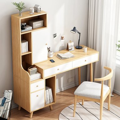 ESCRITORIO R&R MUEBLES HELENA 160 CM X 40 CM HAYA VINTAGE 3 CAJONES 2 PUERTAS