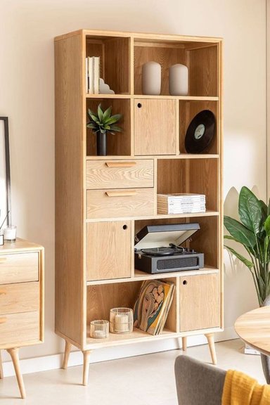 ESTANTE R&R MUEBLES USHIO MARRÓN CLARO AMPLIO