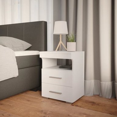 VELADOR R&R MUEBLES MODERNO CLAIRE 2 CAJONES BLANCO