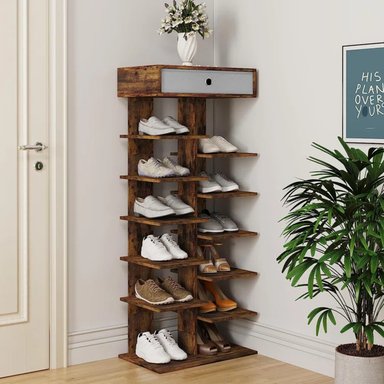 ZAPATERA R&R MUEBLES DWARGO MARRÓN VINTAGE CON CAJON