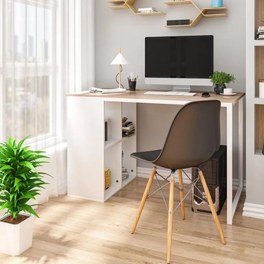 ESCRITORIO MODERNO R&R MUEBLES NAOFUMI 120 CM X 60 CM BLANCO RR MUEBLES