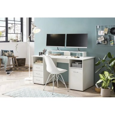 ESCRITORIO MODERNO HARUHIME BLANCO RYR MUEBLES