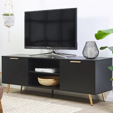 MUEBLE PARA TV R&R MUEBLES YUBABA 55' MODERNO NEGRO