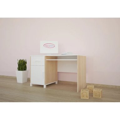 ESCRITORIO MODERNO R&R MUEBLES SANGO 125 CM X 60 CM BLANCO/DUNA