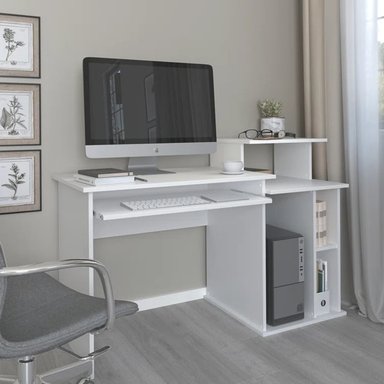ESCRITORIO MODERNO R&R MUEBLES AMANE 130 CM X 55 CM BLANCO