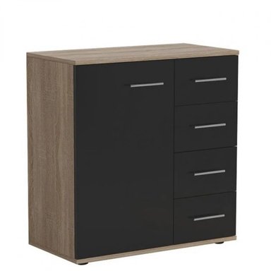 COMODA R&R MUEBLES AKINO MODERNA 1 PUERTA 4 CAJONES MULTICOLOR