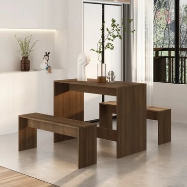 JUEGO COMEDOR R&R MUEBLES OTANI MARRÓN MODERNO