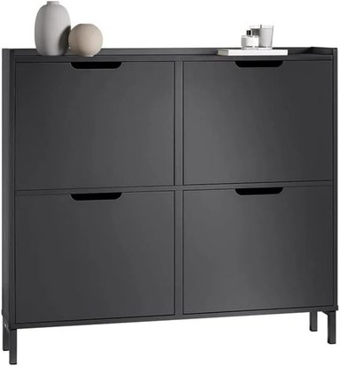 ZAPATERA R&R MUEBLES FROMEL BLANCO MODERNA NEGRO