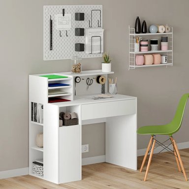 ESCRITORIO MODERNO R&R MUEBLES CHIYO 100 CM X 50 CM BLANCO