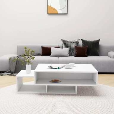 MESA DE CENTRO R&R MUEBLES VAGGIE MODERNO BLANCO