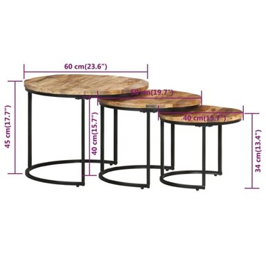 MESA LATERAL R&R MUEBLES MIMZY MARRÓN 60X60CM MODERNO TRIPLE RYR MUEBLES - 3