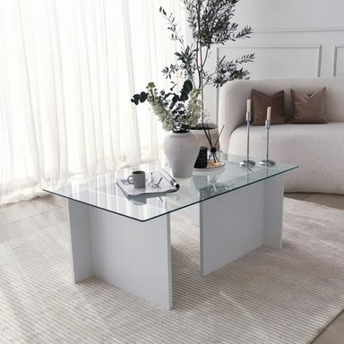 MESA DE CENTRO R&R MUEBLES BOIS MODERNO BLANCO