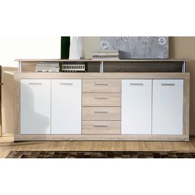APARADOR R&R MUEBLES NACHI MODERNO 4 CAJONES MULTICOLOR BLANCO MARRON