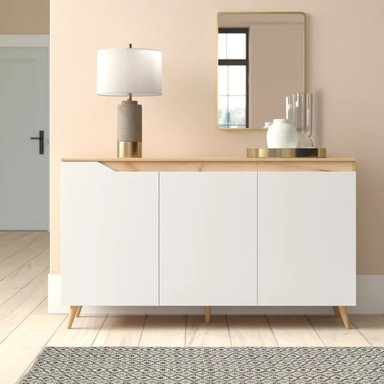 APARADOR R&R MUEBLES GEKI MODERNO MULTICOLOR BLANCO MARRON