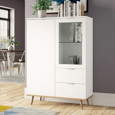 APARADOR R&R MUEBLES JABU MODERNO 2 CAJONES BLANCO