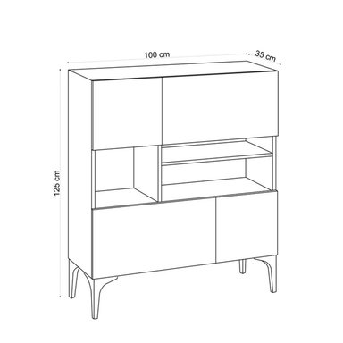 APARADOR R&R MUEBLES ISAAK MODERNO MARRON - 2