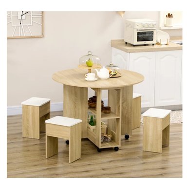 JUEGO DE COMEDOR PLEGABLE CON 4 BANCOS PRIXIE DUNA RYR MUEBLES