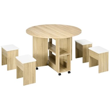 JUEGO DE COMEDOR PLEGABLE CON 4 BANCOS PRIXIE DUNA RYR MUEBLES - 2