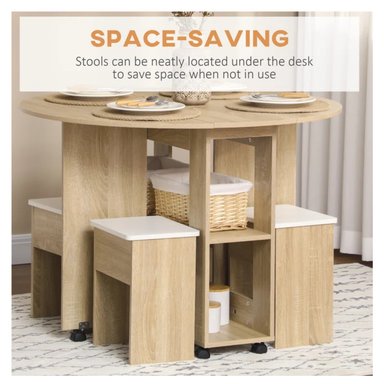 JUEGO DE COMEDOR PLEGABLE CON 4 BANCOS PRIXIE DUNA RYR MUEBLES - 3