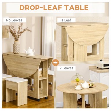 JUEGO DE COMEDOR PLEGABLE CON 4 BANCOS PRIXIE DUNA RYR MUEBLES - 4