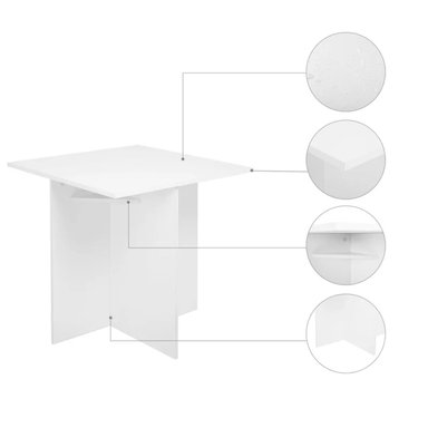 JUEGO COMEDOR R&R MUEBLES KATTY 4 BANCOS BLANCO MODERNO - 3