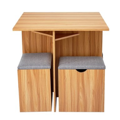 JUEGO COMEDOR R&R MUEBLES KATTY 4 BANCOS MARRÓN MODERNO - 2