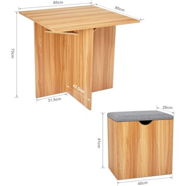 JUEGO COMEDOR R&R MUEBLES KATTY 4 BANCOS MARRÓN MODERNO - 6