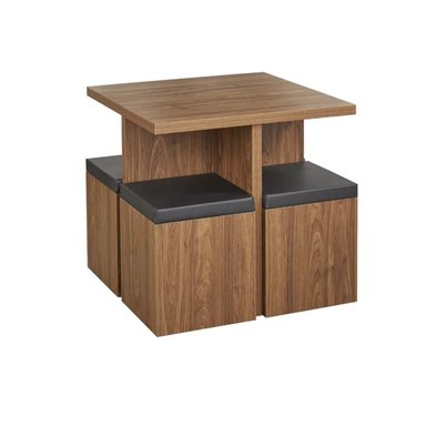 JUEGO COMEDOR R&R MUEBLES KAMILLE 4 BANCOS CARAMELO MODERNO - 2