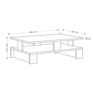 MESA DE CENTRO R&R MUEBLES SHINKIE MODERNA MARRÓN CLARO - 2