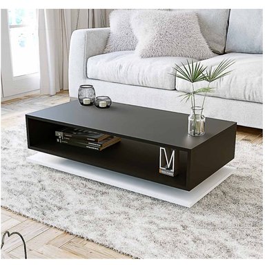 MESA DE CENTRO R&R MUEBLES XAVI MODERNA NEGRO BLANCO