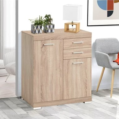 APARADOR R&R MUEBLES MINI DANNAE VAJILLERO 2 CAJONES MARRON CLARO