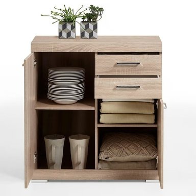 APARADOR R&R MUEBLES MINI DANNAE VAJILLERO 2 CAJONES MARRON CLARO - 3