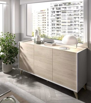 APARADOR R&R MUEBLES MAE MINIMALISTA DUNA MULTICOLOR BLANCO