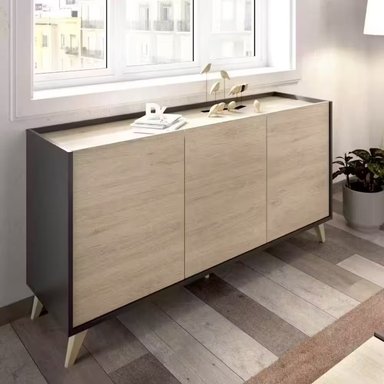 APARADOR R&R MUEBLES MAE MODERNO DUNA MULTICOLOR GRIS