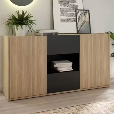 APARADOR R&R MUEBLES BONNIE MODERNO INDUSTRIAL 2 CAJONES MULTICOLOR