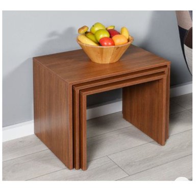 SET X 3 MESAS R&R MUEBLES ROBERT MARRÓN 55X40CM AUILIARES MODERNA RYR MUEBLES - 1