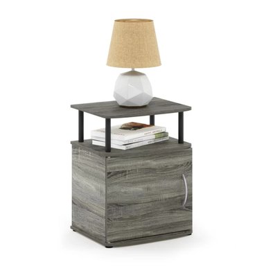 MESA LATERAL R&R MUEBLES FERNANDO GRIS 48X39.4CM MODERNA 1 PUERTA RYR MUEBLES - 2