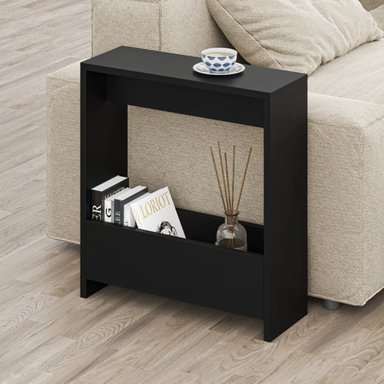 MESA LATERAL R&R MUEBLES RUPIA NEGRO 20X55CM ORGANIZADORA RYR MUEBLES