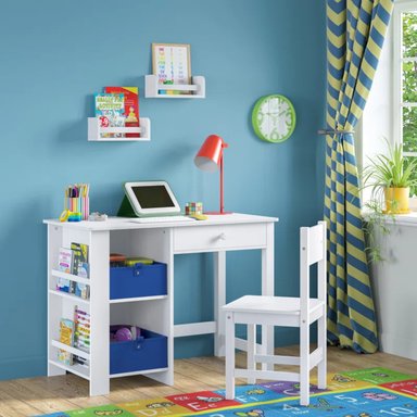 ESCRITORIO INFANTIL R&R MUEBLES LIAM 90 CM X 46 CM BLANCO MODERNO