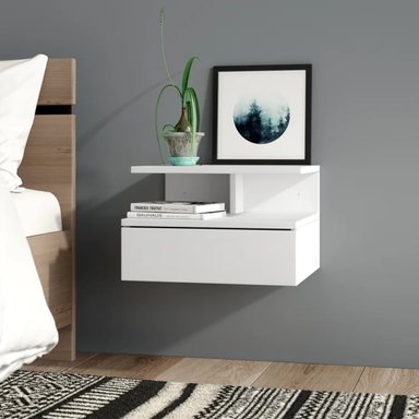 MESA NOCHE R&R MUEBLES FLOTANTE AKARI BLANCO