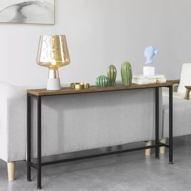 MESA CONSOLA MODERNA BOTIJA MARRÓN/NEGRO RYR MUEBLES - 1