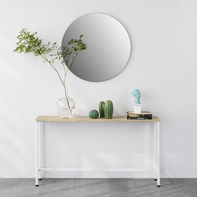 MESA CONSOLA MODERNA RYR MUEBLES BOTIJA MARRÓN CLARO/BLANCO - 2