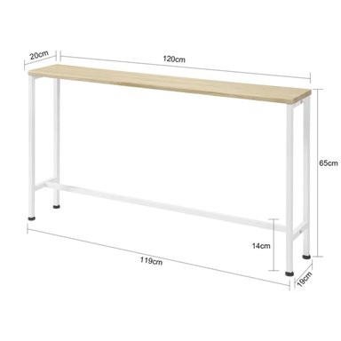 MESA CONSOLA MODERNA RYR MUEBLES BOTIJA MARRÓN CLARO/BLANCO - 3