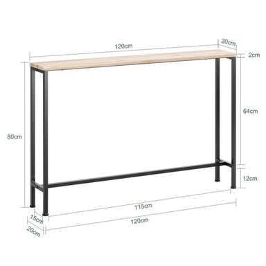 MESA CONSOLA MODERNA RYR MUEBLES LOUT MARRÓN CLARO/NEGRO - 2