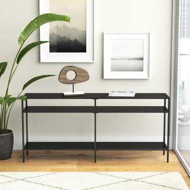 MESA CONSOLA MODERNA RYR MUEBLES LEVA NEGRO