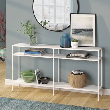 MESA CONSOLA MODERNA RYR MUEBLES LEVA BLANCO - 1