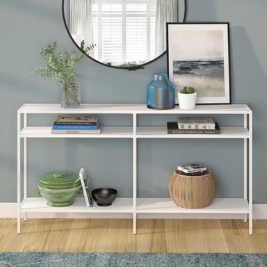 MESA CONSOLA MODERNA RYR MUEBLES LEVA BLANCO - 2
